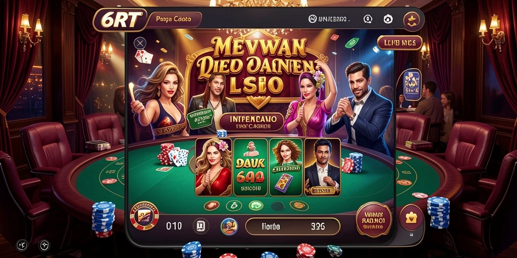 Tampilan gameplay Live Casino yang mendebarkan di 6RT.