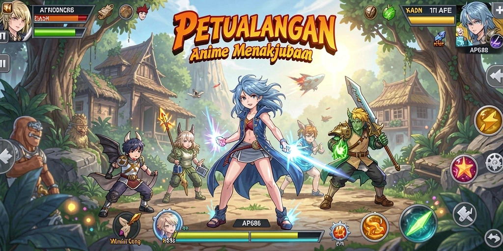 Tampilan gameplay menarik dari AP686 dengan karakter Anime yang dinamis.
