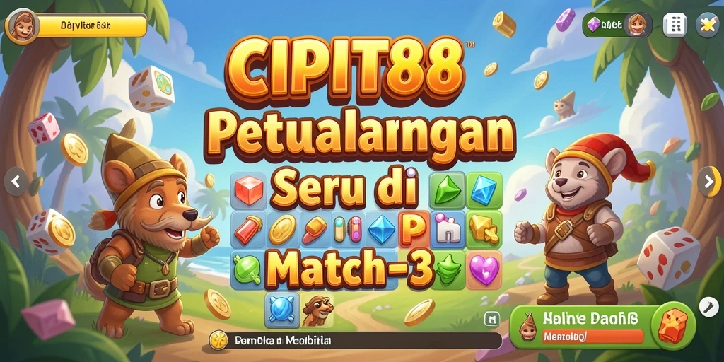 Tampilan menarik dari gameplay Match-3 di CIPIT88.