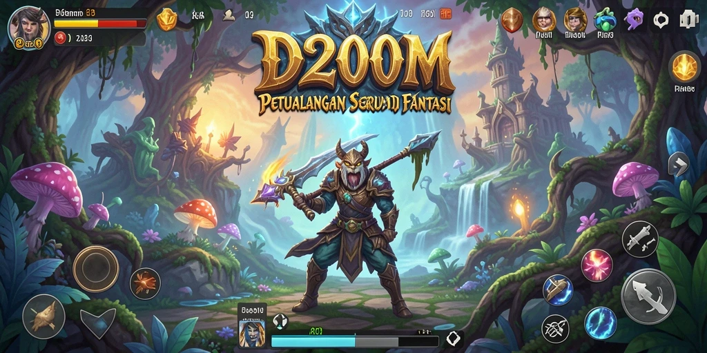 Gameplay D200M yang menegangkan di dunia petualangan.