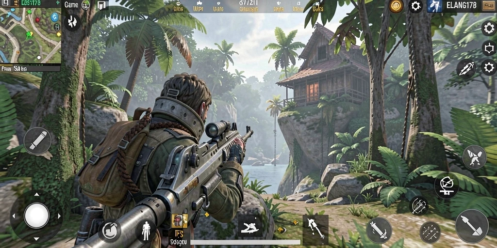 Screenshot menampilkan aksi intens dalam pertempuran TPS.
