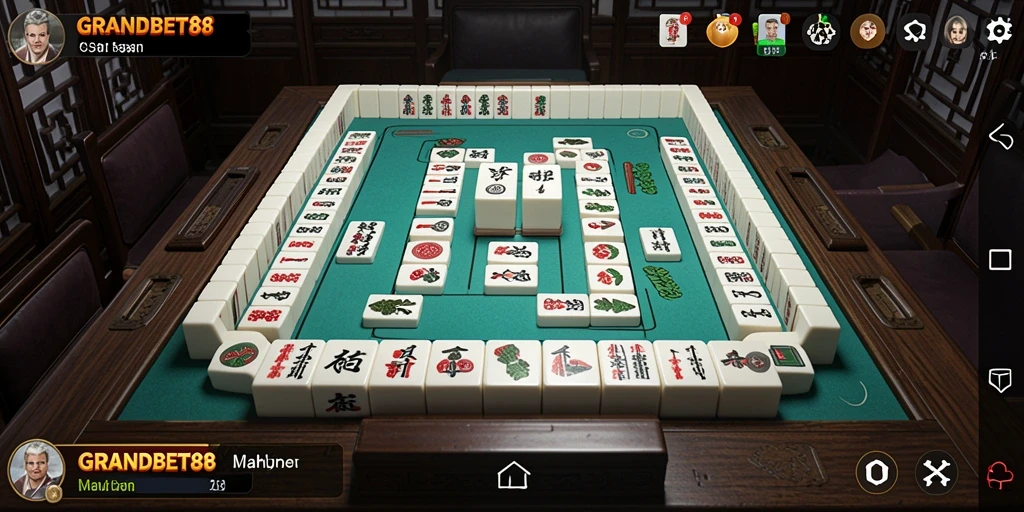 Tampilan gameplay menarik dari GRANDBET88 saat bermain Mahjong.