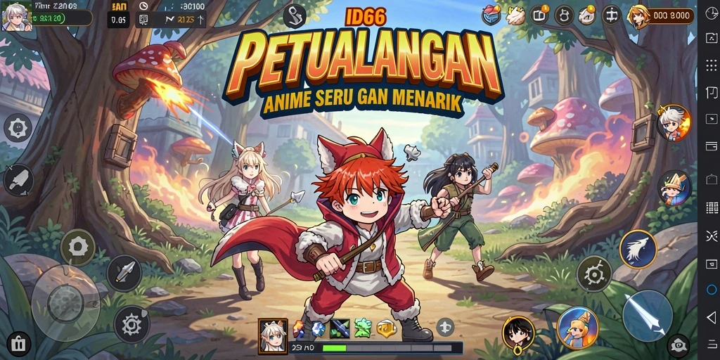 Tampilan gameplay ID66 yang menawan dengan karakter Anime yang ikonik.