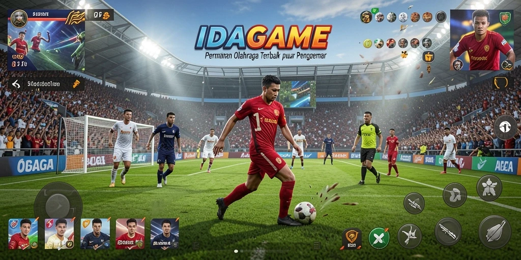 Tampilan gameplay menarik dari IDAGAME yang menunjukkan aksi olahraga.