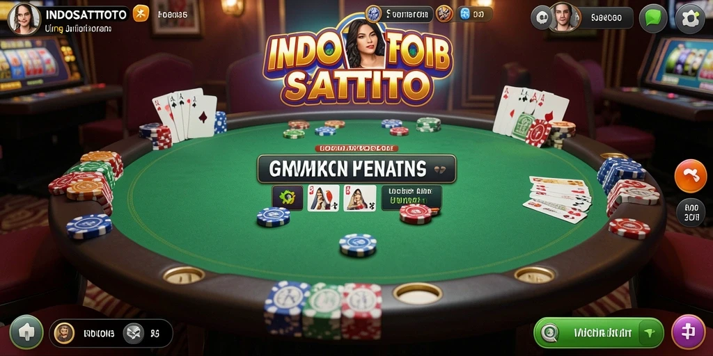 Tampilan gameplay Poker yang seru dan interaktif.