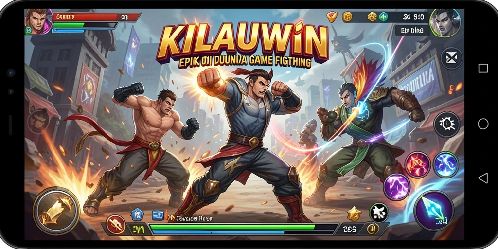 Screenshot KILAUWIN menampilkan pertarungan seru antar karakter dalam arena.