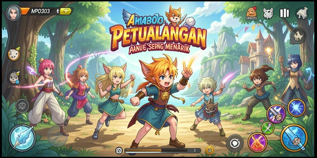 Tampilan gameplay MPO303 dengan karakter anime yang fantastis.