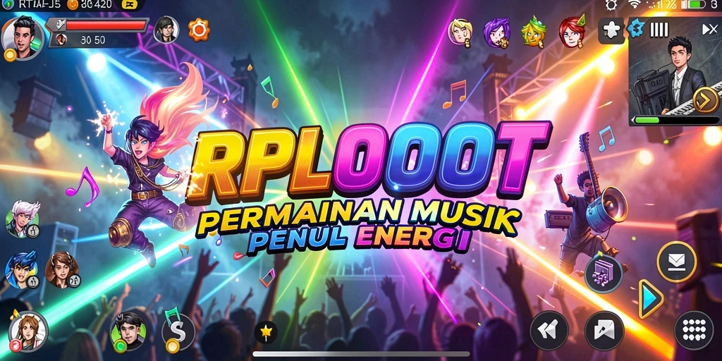 Tampilan gameplay menarik dari RPLOOT dengan berbagai lagu dan skenario menantang.