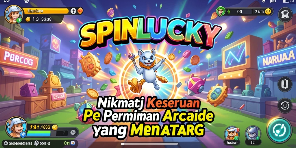 Tampilan seru gameplay SPINLUCKY dengan berbagai tantangan menarik di layar.