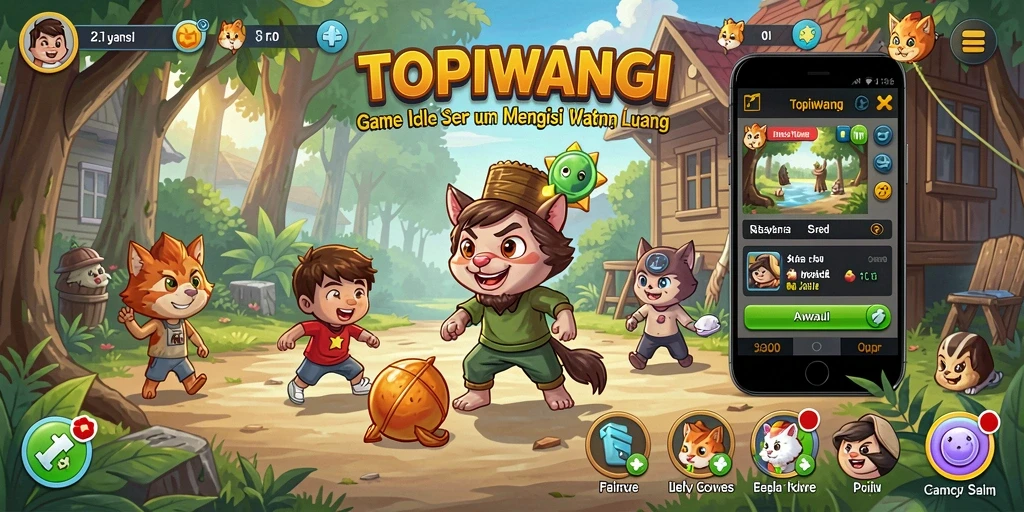 Screenshot gameplay TOPIWANGI menampilkan aksi seru dalam permainan Idle.