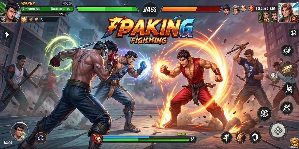Screenshot menampilkan pertarungan intens dalam WAK89 yang mendebarkan.