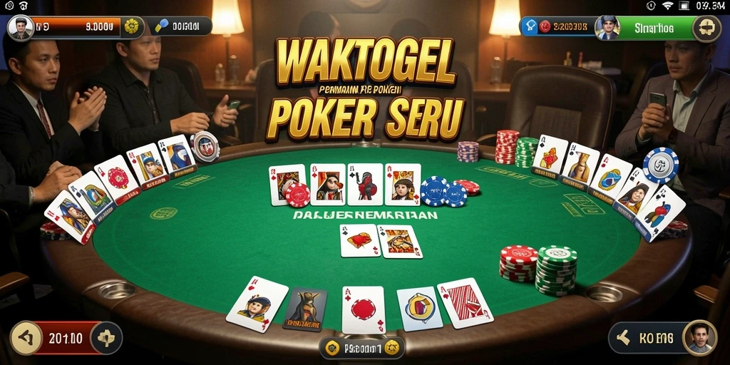 Tampilan menarik dari gameplay poker di WAKTOGEL.
