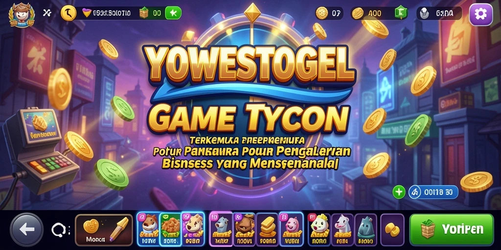Tampilan gameplay YOWESTOGEL menunjukkan pengalaman manajemen bisnis yang seru.